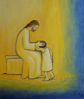 When we repent of our sins Jesus Christ looks on us with tenderness, 1995 (oil on panel) 
