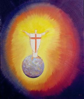 Jesus Christ is our High Priest who unites earth with Heaven, 1993 (oil on panel) 