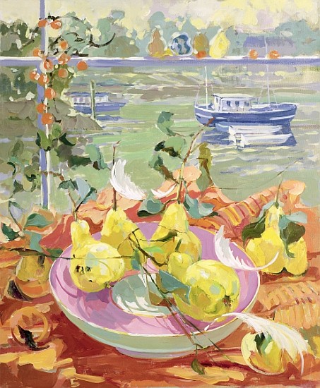Pink Plate of Pears  von Elizabeth Jane  Lloyd