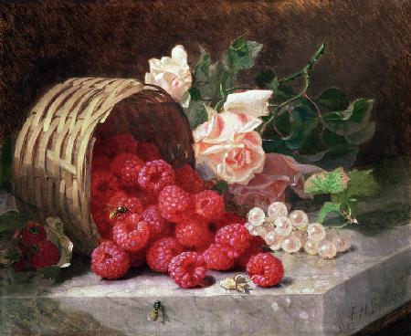 Overturned Basket with Raspberries and White Currants 1882