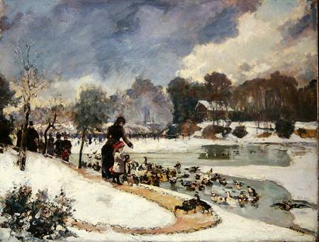 Ducks in the Bois de Boulogne von Emile Antoine Guillier