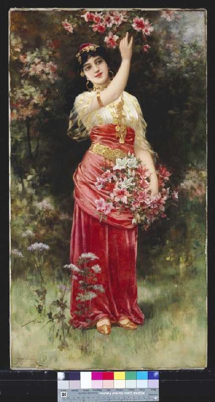Ein orientalisches Blumenmädchen. von Emile Eisman Semenowsky