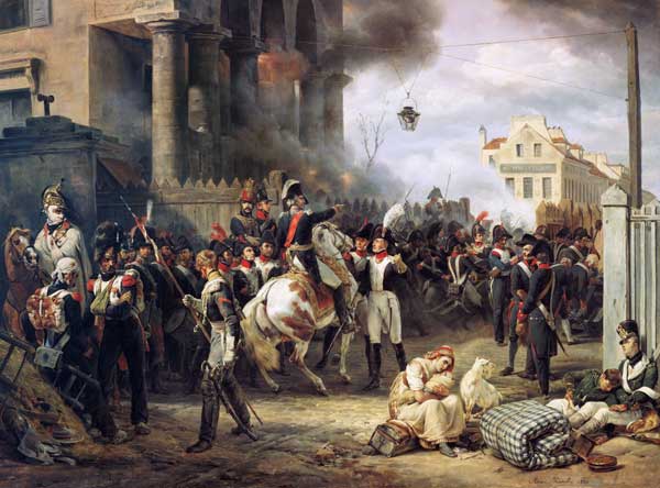 Der Kampf an der Barrikade in Clichy am 30.März von Emile Jean Horace Vernet