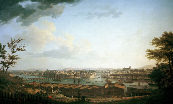 Bayonne, View / Painting by J. Vernet von Emile Jean Horace Vernet