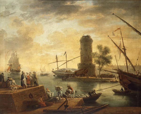 C.Vernet, Mediterranean Harbour Scene. von Emile Jean Horace Vernet