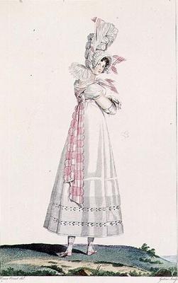 Summer Dress, fashion plate from 'Incroyables et Merveilleuses', engraved by Georges Jacques Gatine von Emile Jean Horace Vernet