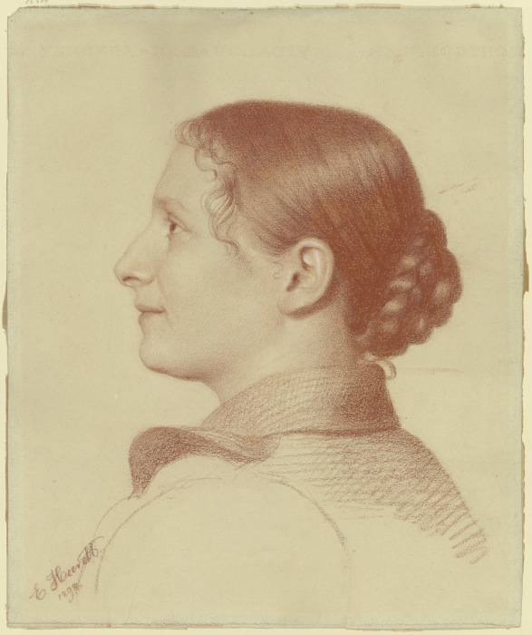 Bildnis einer Frau im Profil (Bildnis des Fräulein Irma Müller-Krämer) von Emma Heerdt