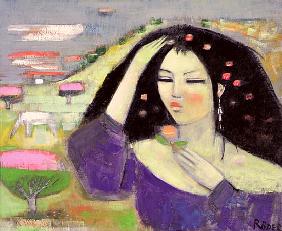 Tomoko Dreaming in English III (oil on canvas) 