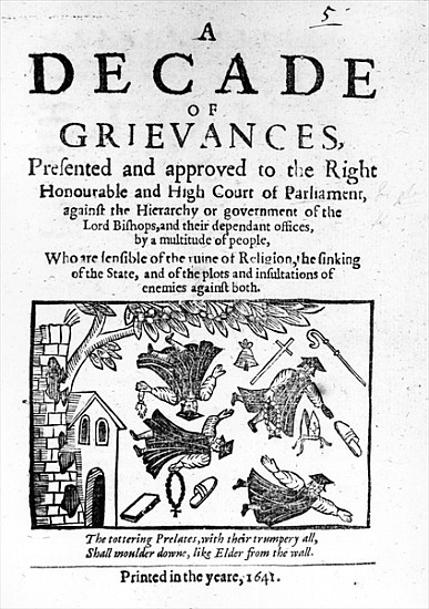A Decade of Grievances'', Alexander Leighton''s pamphlet assaulting the institution of episcopacy von English School