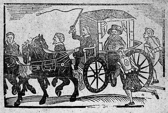 A nobleman in his carriage, an illustration from ''A Book of Roxburghe Ballads'' von English School