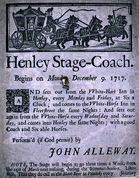 Advertisement for the Henley Stage Coach von English School