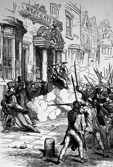 Attack on the Westgate Hotel, Newport on 4th November 1839 von English School