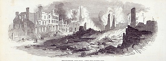 Broad-street, New York, after the recent fire, from ''The Illustrated London News'', 23rd August 184 von English School