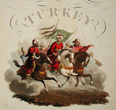Detail of title page, from 'Costumes of the Various Nations', Volume VII, 'The Military Costume of T von English School