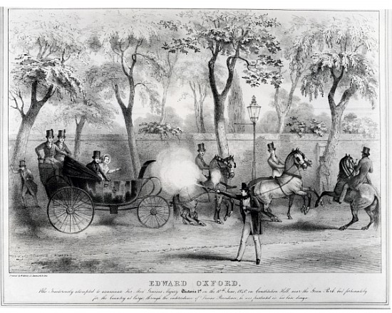Edward Oxford''s attempt to assasinate Queen Victoria, 10th June 1840 von English School