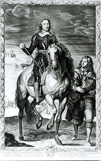 Equestrian Portrait of Oliver Cromwell (1599-1658) von English School