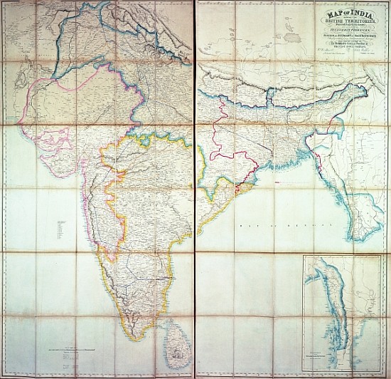 Map of India, 1857 () von English School