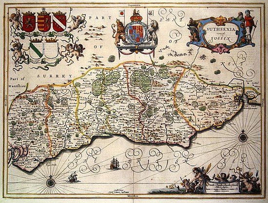 Map of Sussex von English School