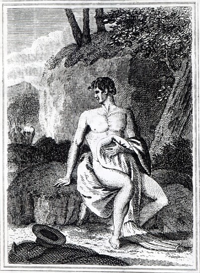 Mungo Park in Africa, an illustration from ''Travels in the interior districts of Africa: performed  von English School