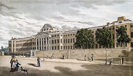 New Bethlem Hospital, St. George''s Fields; engraved by Riley von English School