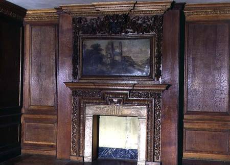 Panelling and chimney-piece from the Old Palace, Bromley-by-Bow von English School