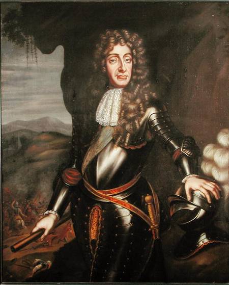 Portrait of James II (1633-1701) in armour von English School