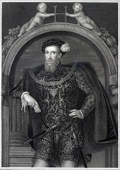 Portrait of Henry Howard (1517-47) Earl of Surrey, from ''Lodge''s British Portraits'' von English School