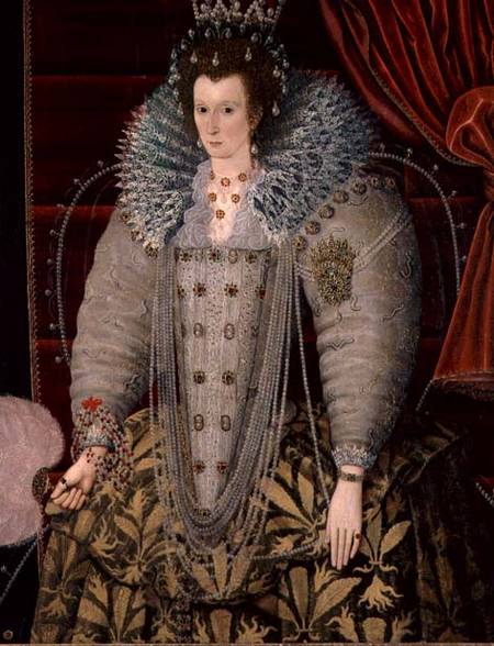 Portrait thought to be of Queen Elizabeth I (1533-1603) hanging in the Great Hall von English School