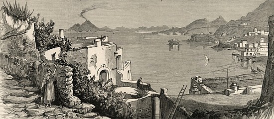 The Disastrous Earthquake at Ischia: The beach and town of Casamicciola from the village of Lacco, f von English School