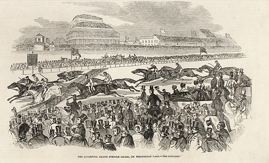 The Liverpool Grand Steeple Chase on Wednesday last, from ''The Illustrated London News'', 8th March von English School