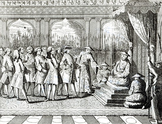 The Viceroy of Canton giving an audience to Commodore Anson from ''George Anson''s Voyage around the von English School