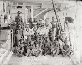 33 captured slaves on board a ship (albumen print) 1792