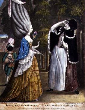 "Be not amaz'd Dear Mother - It is indeed your Daughter Anne", from an original drawing by Grimm, pr pub. 1774