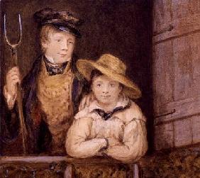 Two Boys at a Barn Door c.1825  on