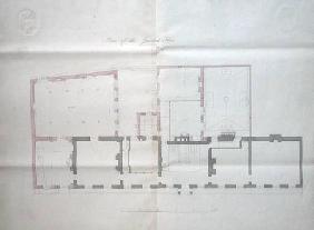 Contract drawing for the ground floor of the Royal Institution 1800 cil &