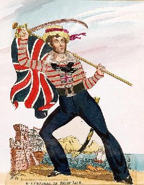 Mr E.F. Saville as ''Union Jack'', pub. Redington (engraving and collage)