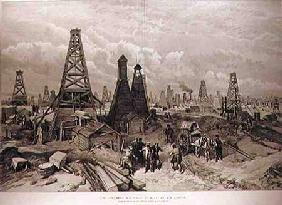 The Petroleum Oil Wells at Baku on the Caspian Sea, from 'The Illustrated London News' 19th June