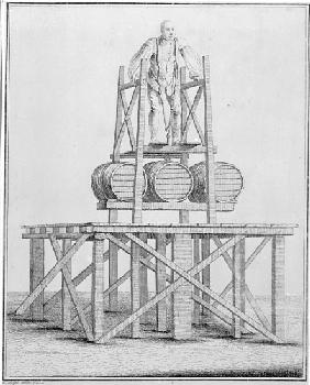 Thomas Topham the Strongman lifting water barrels weighing 1836lbs