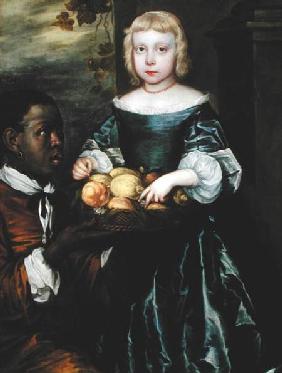 A Young Girl Being Offered a Basket of Fruit by a Servant c.1650