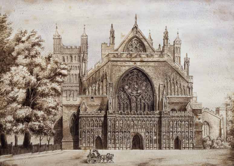 Exeter Cathedral, West Front  on von English School
