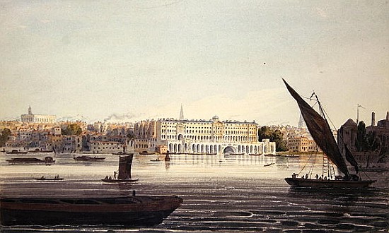 View of the River Front of New Somerset House, from Bankside von English School