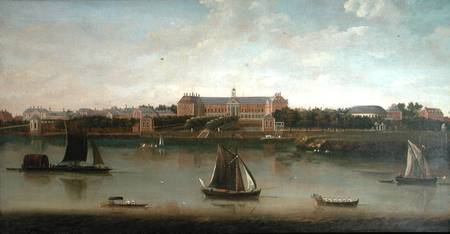 View of the Royal Hospital and the Rotunda from the south bank of The River Thames von English School