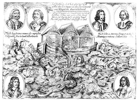 England's Ark Secured and the Enemies to the Parliament and Kingdom Overwhelmed, 1645-46 (engraving) von English School, (17th century)