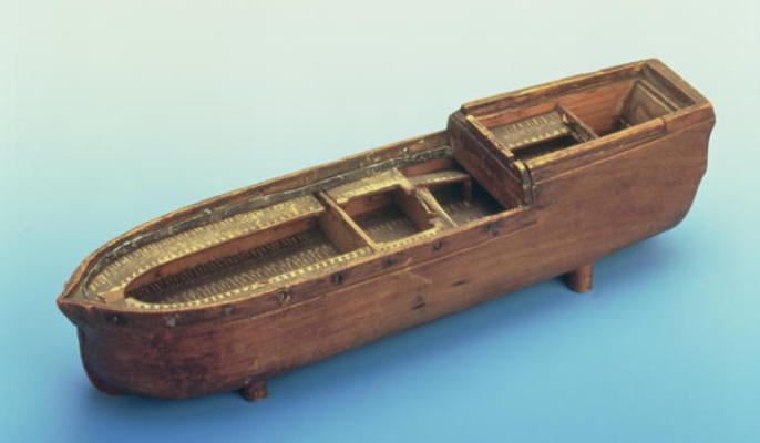 Model of the slave ship 'Brookes' used by William Wilberforce in the House of Commons to demonstrate von English School, (18th century)