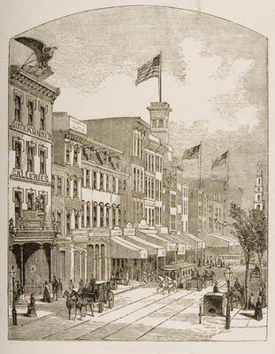 Arch Street, Philadelphia, in c.1870, from 'American Pictures' published by the Religious Tract Soci von English School, (19th century)