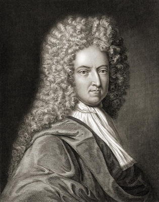 Daniel Defoe (1660-1731) from 'Gallery of Portraits', published in 1833 (engraving) von English School, (19th century)