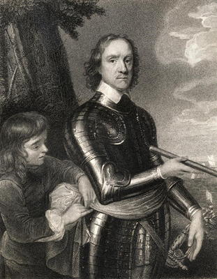 Oliver Cromwell (1599-1658) (engraving) von English School, (19th century)