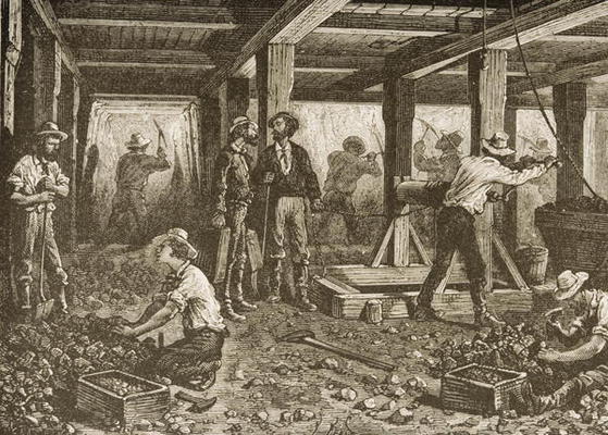 Silver Mining in Nevada, c.1870, from 'American Pictures', published by The Religious Tract Society, von English School, (19th century)