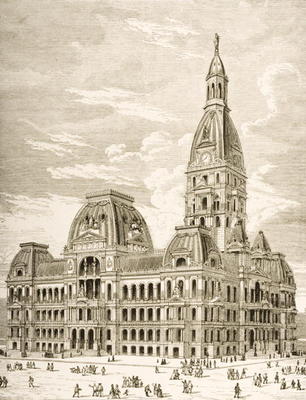 The City Hall, Chicago, c.1870, from 'American Pictures' published by the Religious Tract Society, 1 von English School, (19th century)
