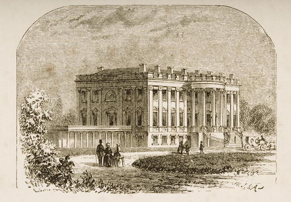 The White House, in c.1870, from 'American Pictures' published by the Religious Tract Society, 1876 von English School, (19th century)
